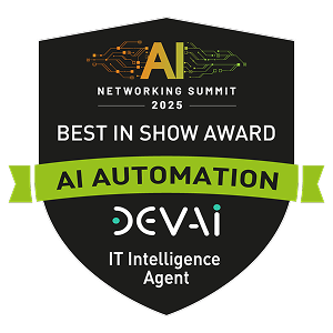 ONUG AI Networking Summit DevAI Best in Show Badge